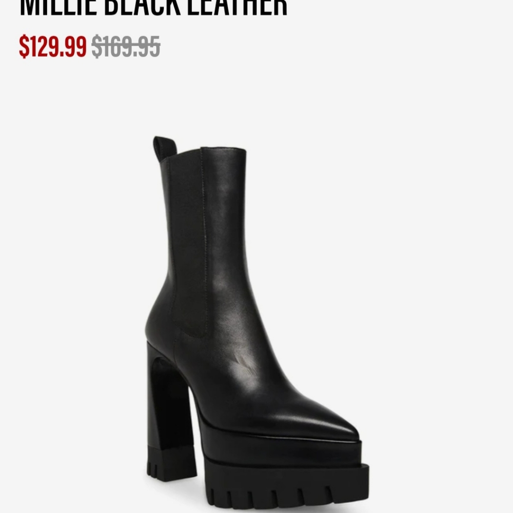 Steve Madden Millie Black Leather Platform